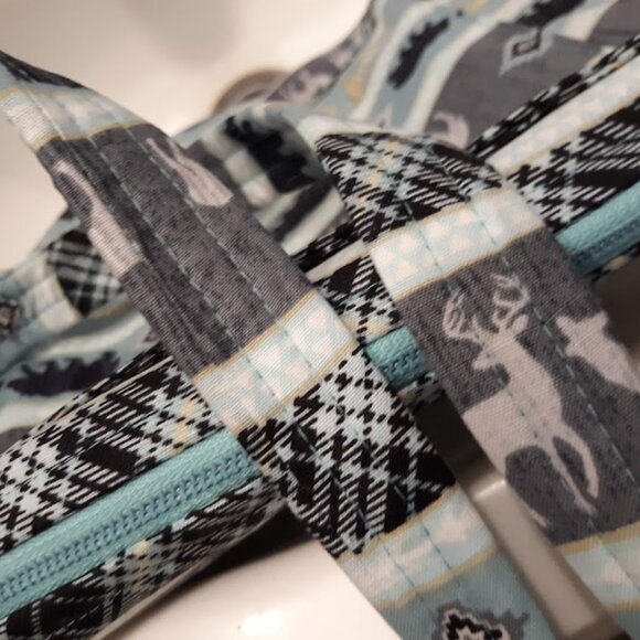 Have one to sell? Sell now NEW Woodland Deer Bear Theme Shoulder bag Aqua Black - Picture 8 of 9